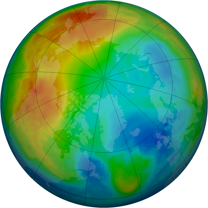 Arctic ozone map for 21 December 2002